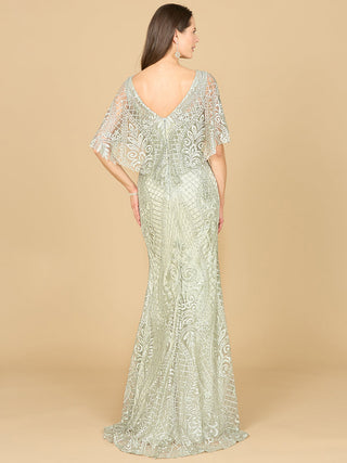Lara 29673 - Cape Sleeve Mermaid Gown - By Baano