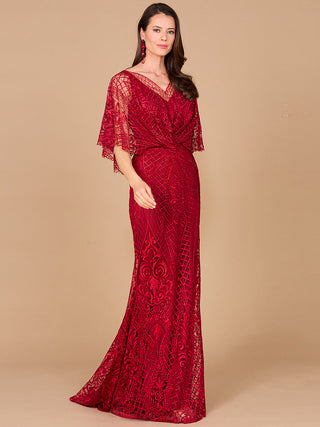 Lara 29673 - Cape Sleeve Mermaid Gown - By Baano