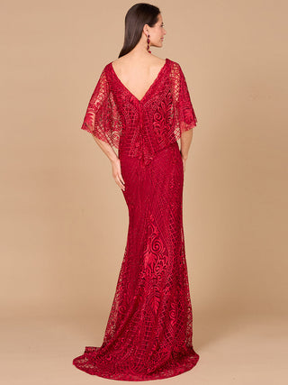 Lara 29673 - Cape Sleeve Mermaid Gown - By Baano