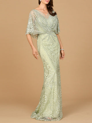 Lara 29673 - Cape Sleeve Mermaid Gown - By Baano