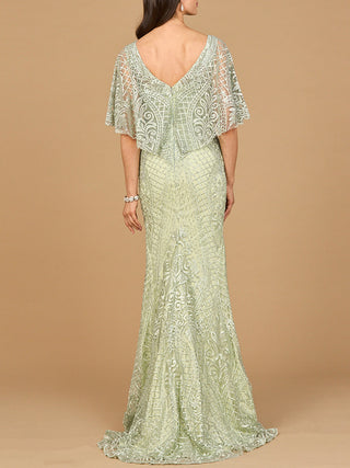 Lara 29673 - Cape Sleeve Mermaid Gown - By Baano