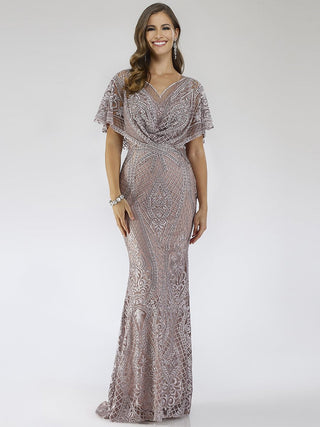 Lara 29673 - Cape Sleeve Mermaid Gown - By Baano