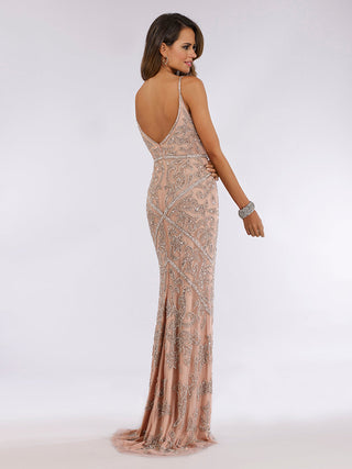 Lara 29744 - Spaghetti Strap Beaded Dress - By Baano