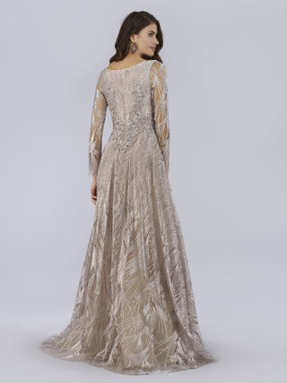 Lara 29753 - Long Sleeves Beaded Ballgown - By Baano