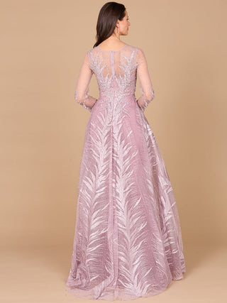 Lara 29761 - High Neck Sheer Long Sleeve Embellished Gown - By Baano