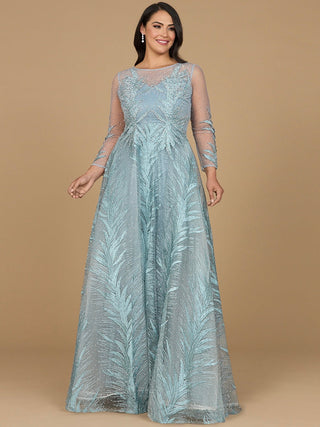 Lara 29761 - High Neck Sheer Long Sleeve Embellished Gown - By Baano