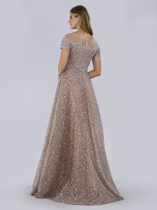 Lara 29765 - Sheer Off Shoulder Ball Gown - By Baano