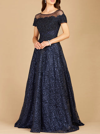 Lara 29765 - Sheer Off Shoulder Ball Gown - By Baano