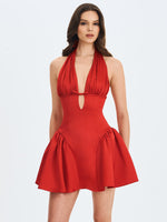 Peyton Ruby Plunging Halter Keyhole Mini Dress Miss Circle