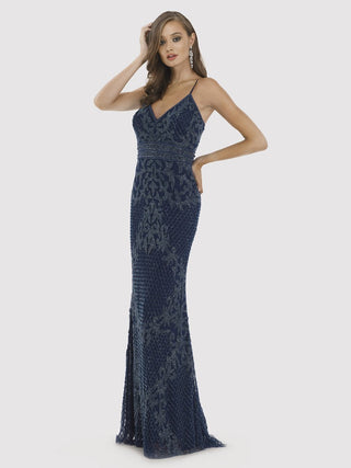 Lara 29904 - Body Con V-neck Beaded Dress - By Baano