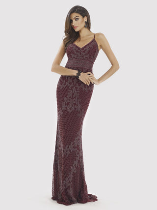 Lara 29904 - Body Con V-neck Beaded Dress - By Baano