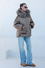 Genuine Fur Trim Down Fill Coat