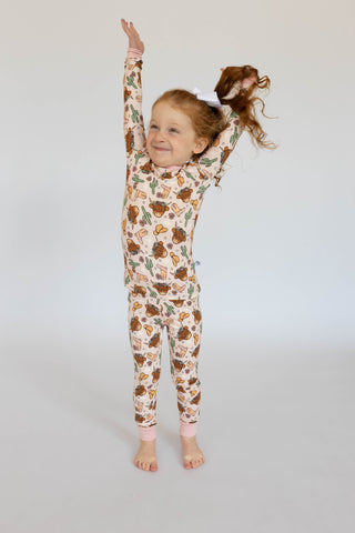 Pink Highland Cow 2 piece PJ's - By Baano