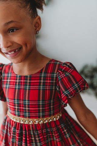 *PREORDER* Christmas Tartan Charlotte Dress - By Baano