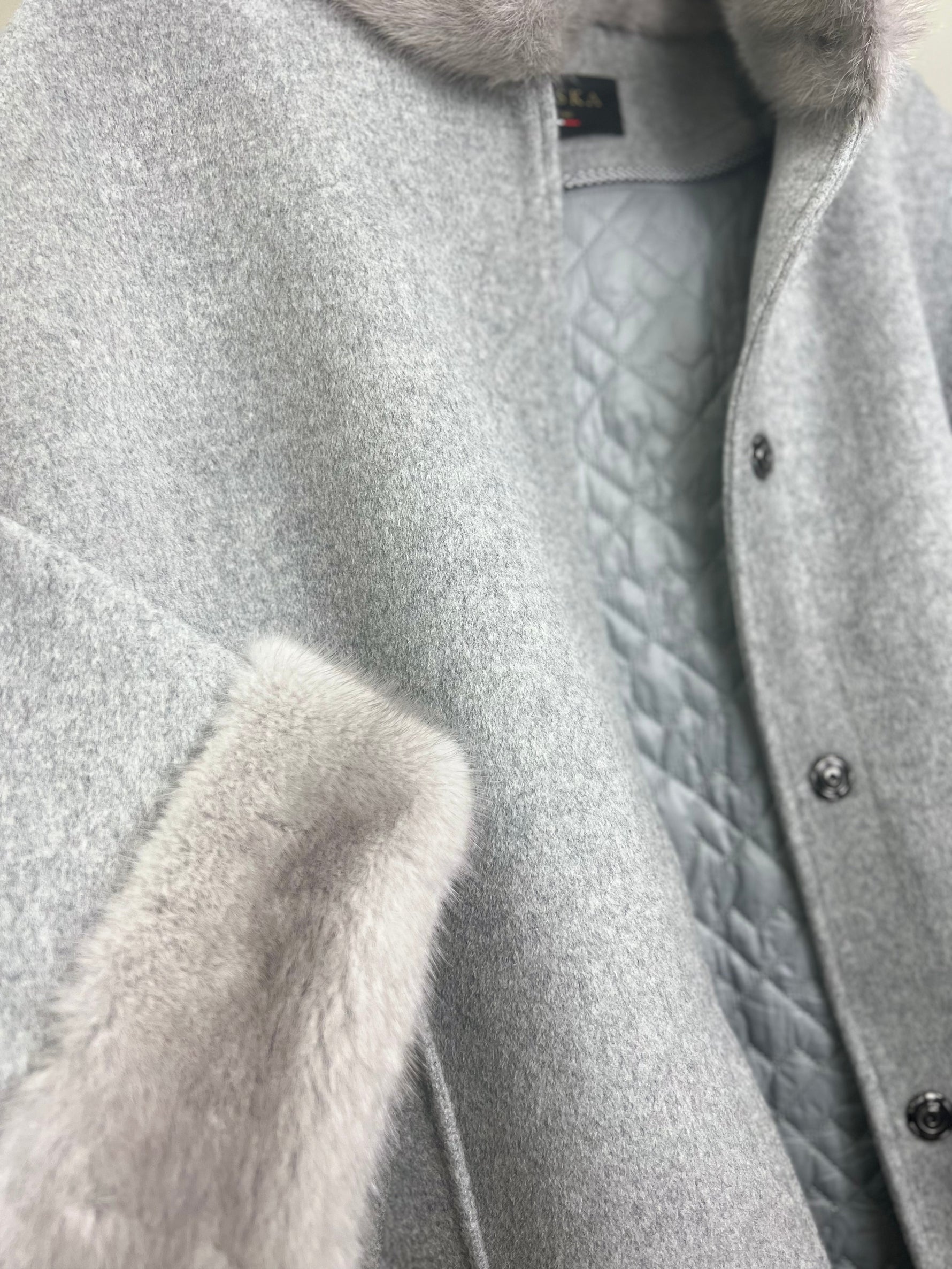 Genuine Scandinavian Mink Fur Virgin Wool Coat - By Baano