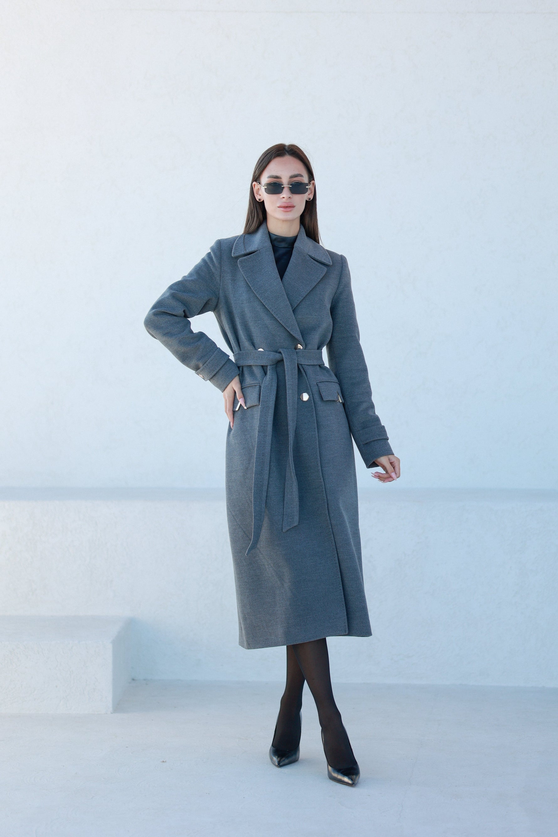Alaska Classic Cashmere Blend Overcoat in Grey