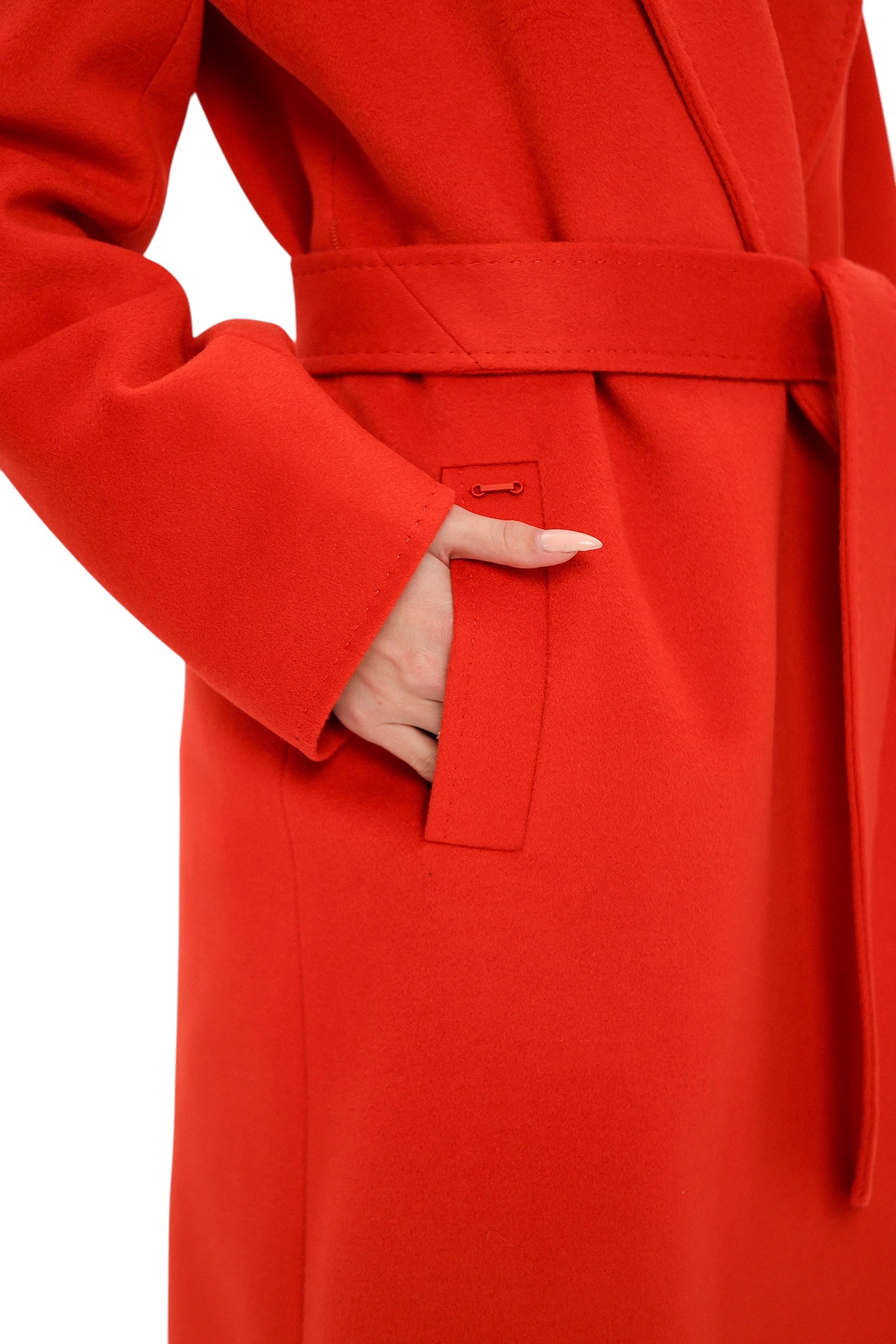 Chester Premium  Wool Cashmere Coat in Sicily Red