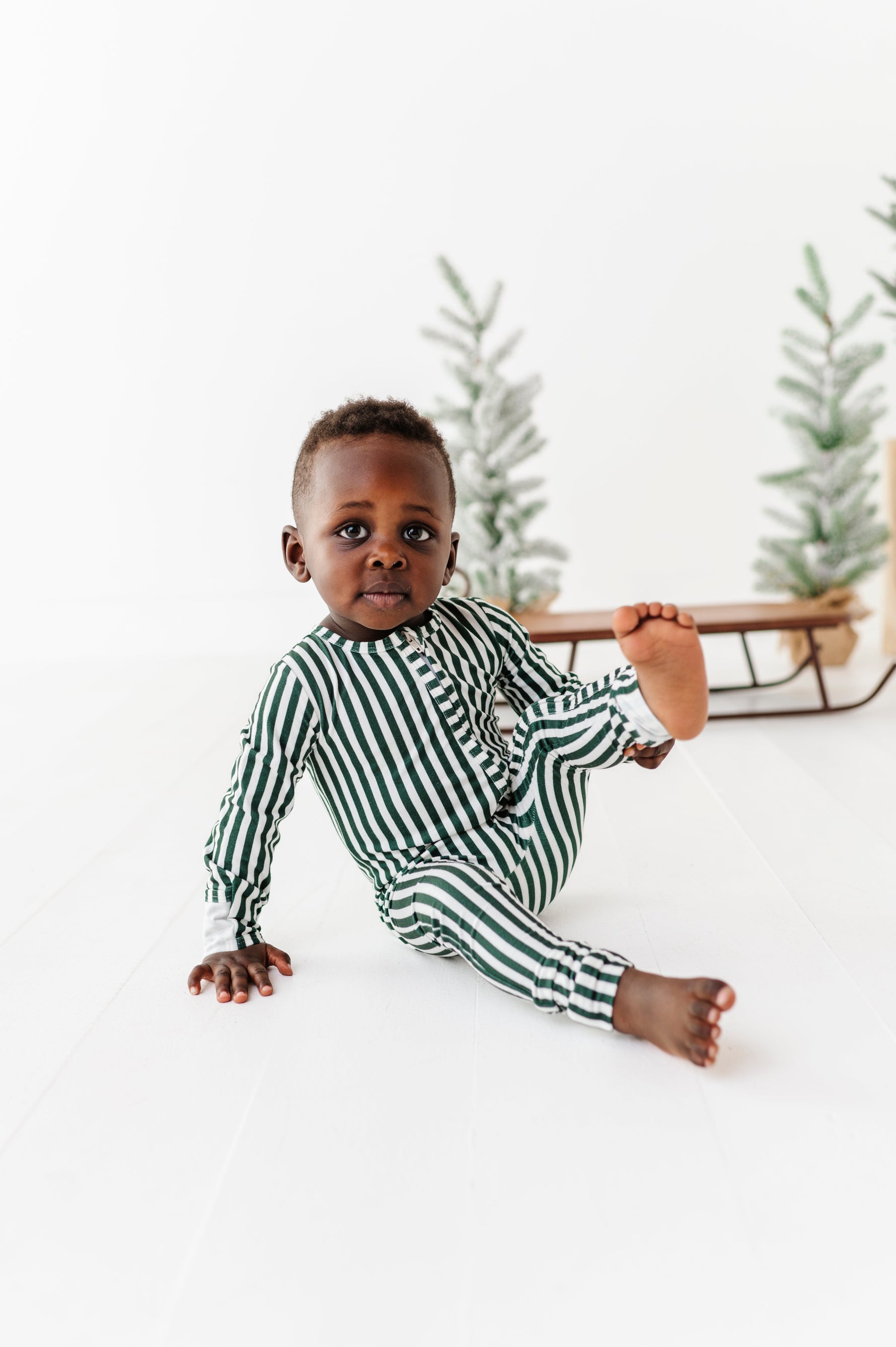 Green Stripes | ZIP ROMPER - By Baano