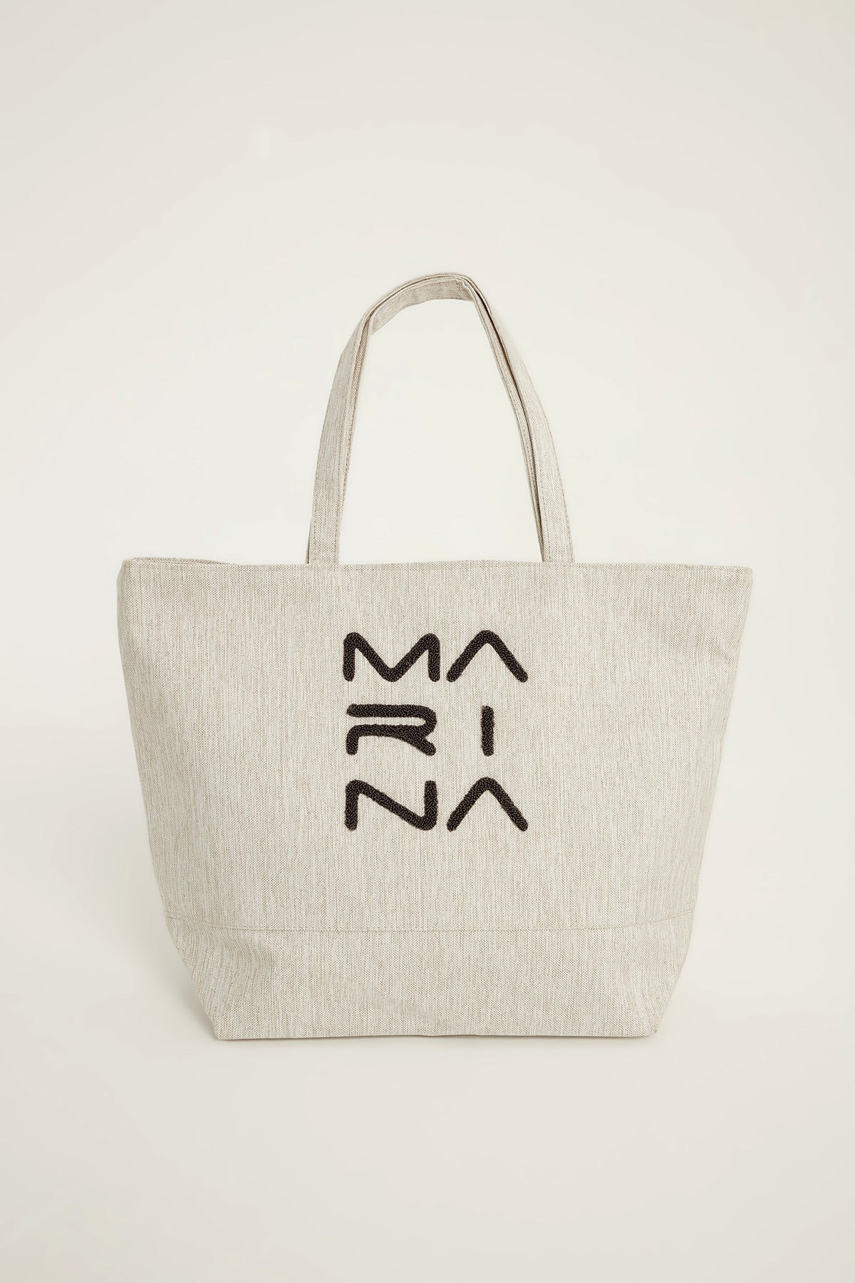 Cream Beach Bag with Zipper CA2501-3 - By Baano