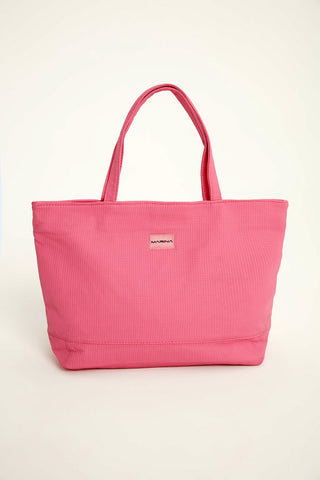 Pink Faux Leather Beach Bag with Zipper CA2502-5 - By Baano