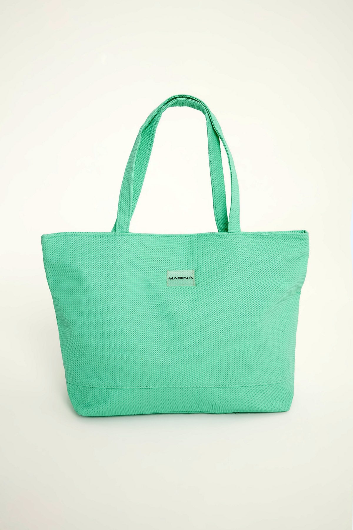 Green Faux Leather Beach Bag with Zipper CA2502-4 - By Baano