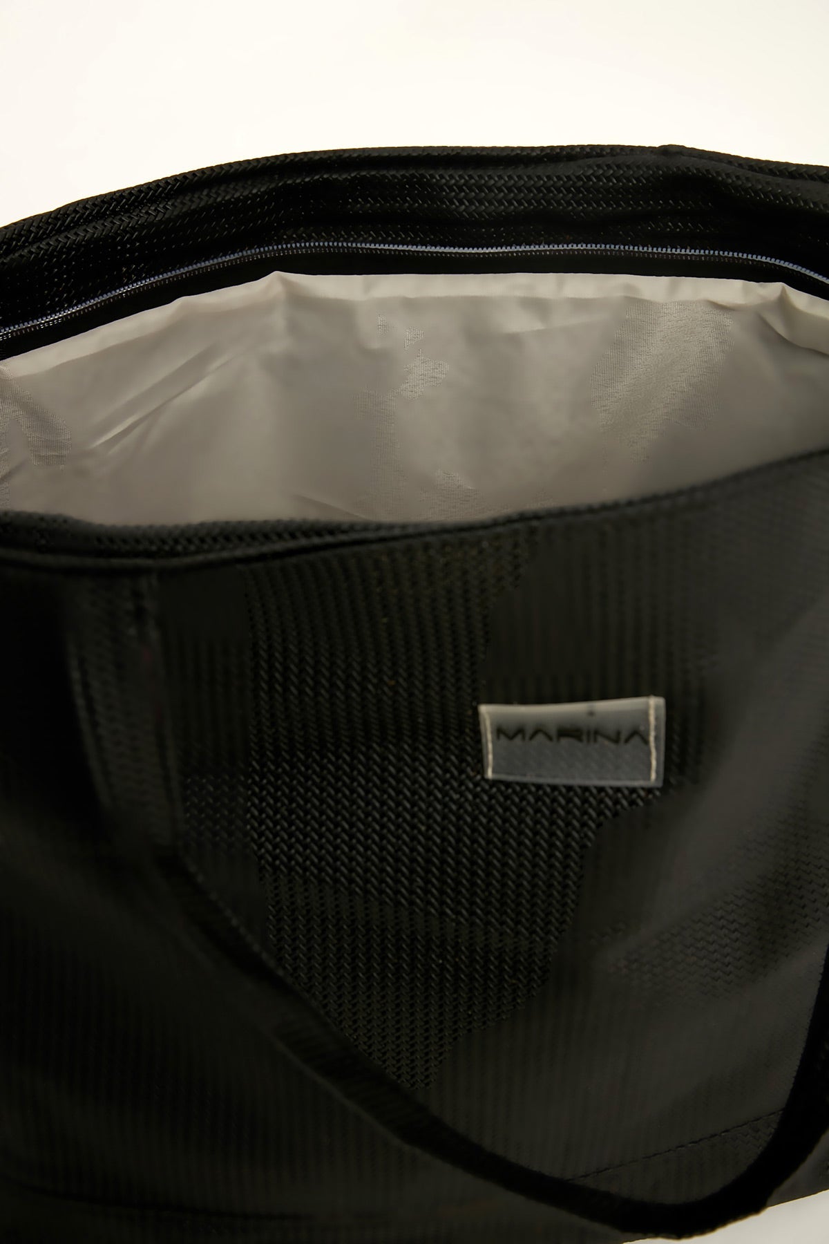 Black Faux Leather Beach Bag with Zipper CA2502-1 - By Baano