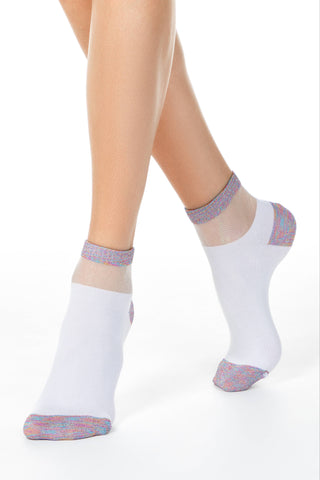 Cotton Ankle Socks Conte Active - 207 with Lurex - By Baano