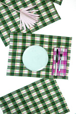 San Andres Gingham Forest & Ivory Placemat