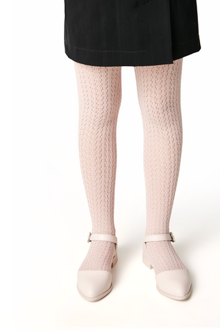 Conte-Kids Cotton Tights Miss 618 - Mesh Pattern - By Baano