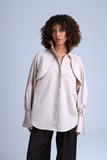 Diva Business Style Beige Organic Cotton Shirt ETNA
