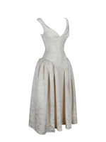 Chelsea Ivory Jacquard Ruched Bust Sweetheart Midi Dress Miss Circle