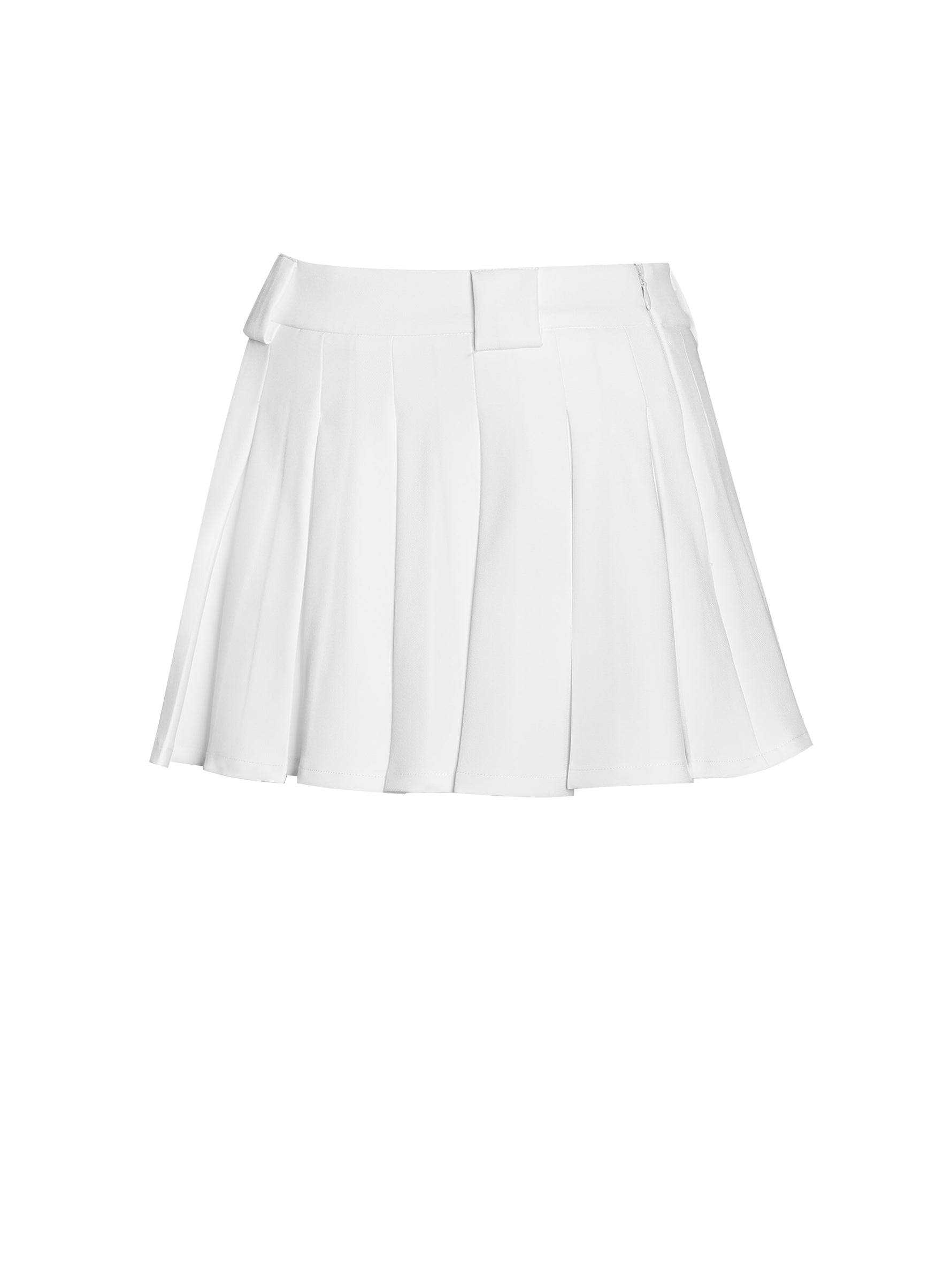 Oaklyn White Pleated Mini Skort Miss Circle