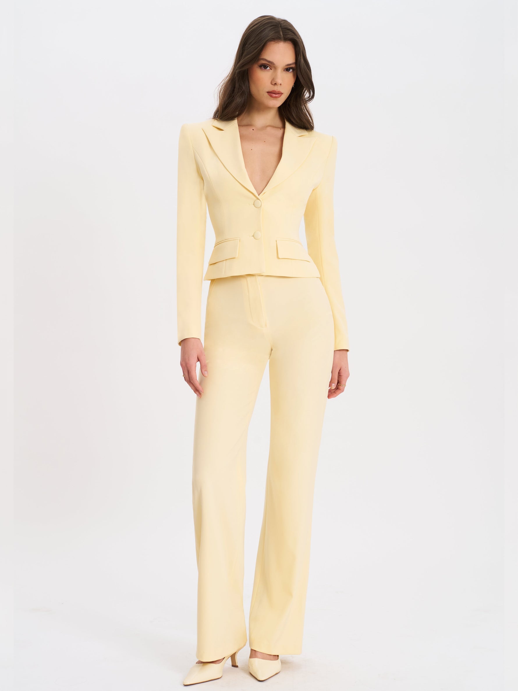 Quinnie Butter Yellow Slim Suit Pants Miss Circle
