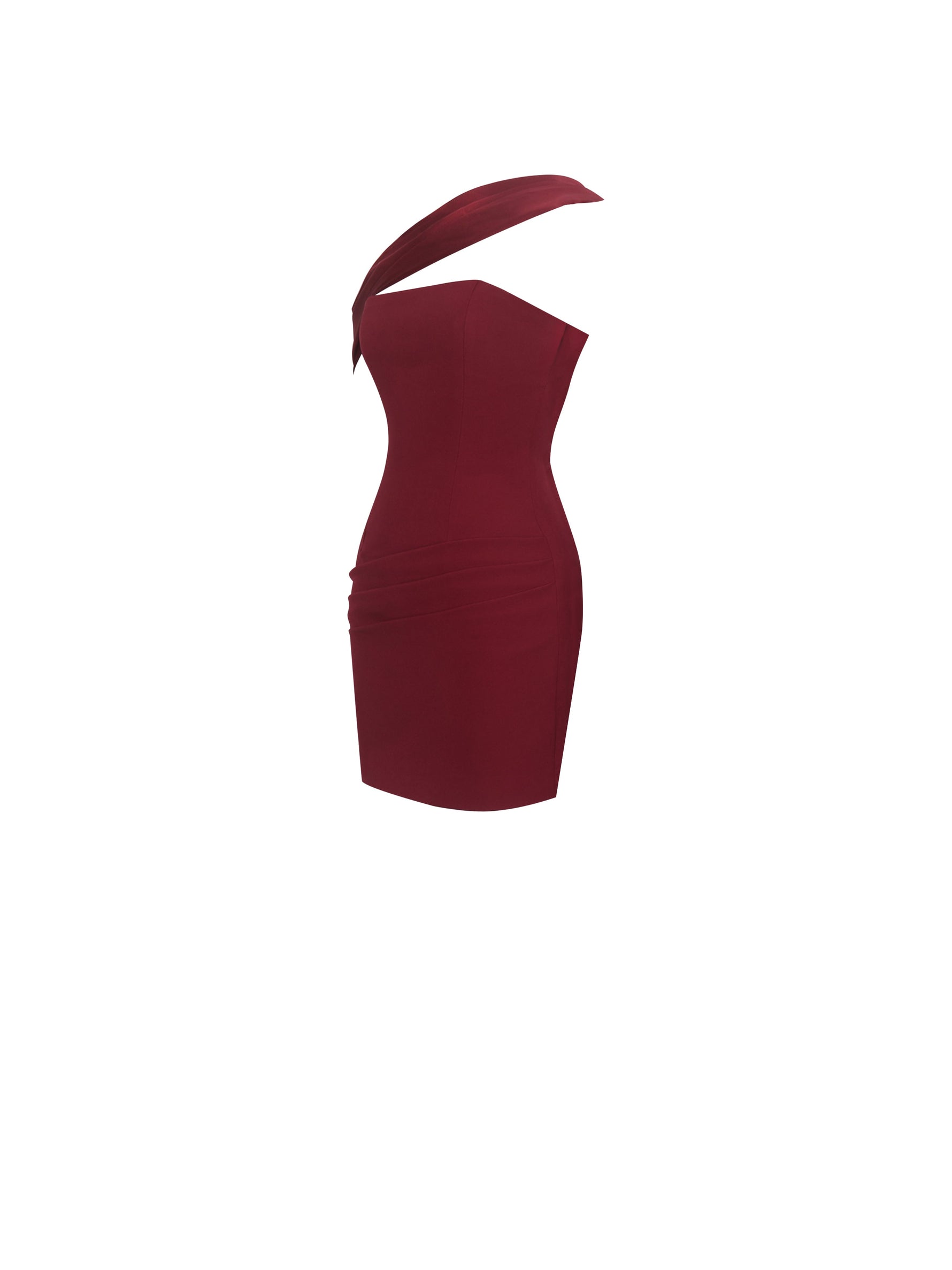 Ovelia Crimson Satin Ribbon Strapless Mini Dress Miss Circle