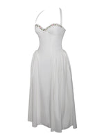 Gianna White Embroidered Halter Maxi Dress Miss Circle