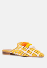 Mariana Woven Flat Mules With Tassels