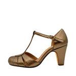 Mulberry Metallic T-Strap Heels