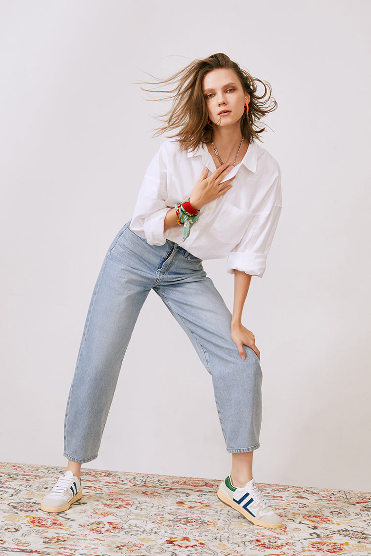 Queens Of Noise High Rise Barrel Jeans HJ026 [FINAL SALE] Hey Joanie