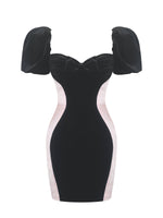 Nova Black Contoured Sweetheart Puff Sleeve Mini Dress Miss Circle