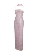 Raizel Pink Beaded Sequin Bodycon Gown with Scarf Miss Circle