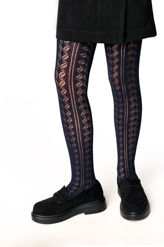 Conte-Kids Cotton Tights Miss 617 - Lace Pattern - By Baano