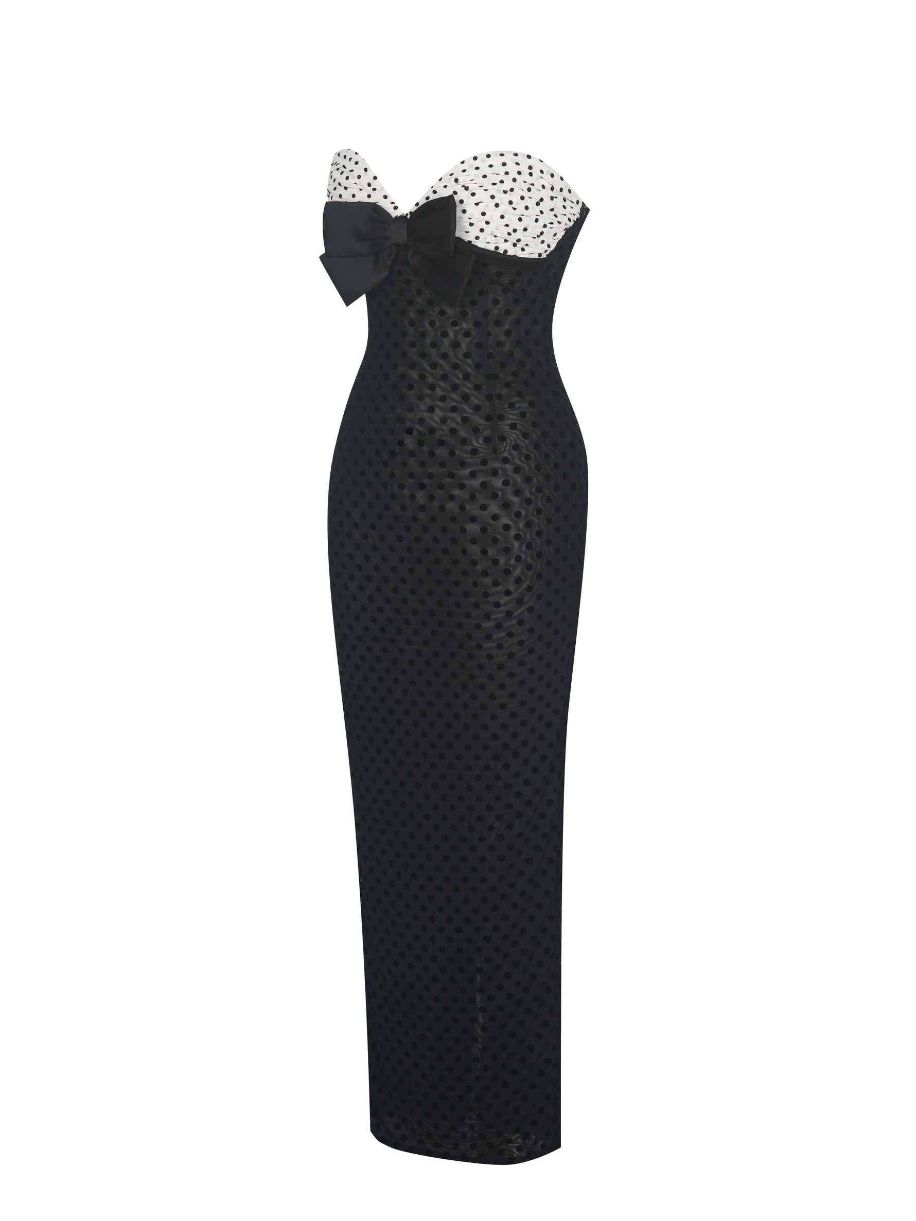 Faith Black and White Polka Dot Sweetheart Maxi Dress Miss Circle