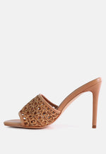 Tease Woven Heeled Slides