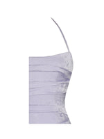 Raegan Taro Purple Jacquard Rouched Maxi Dress