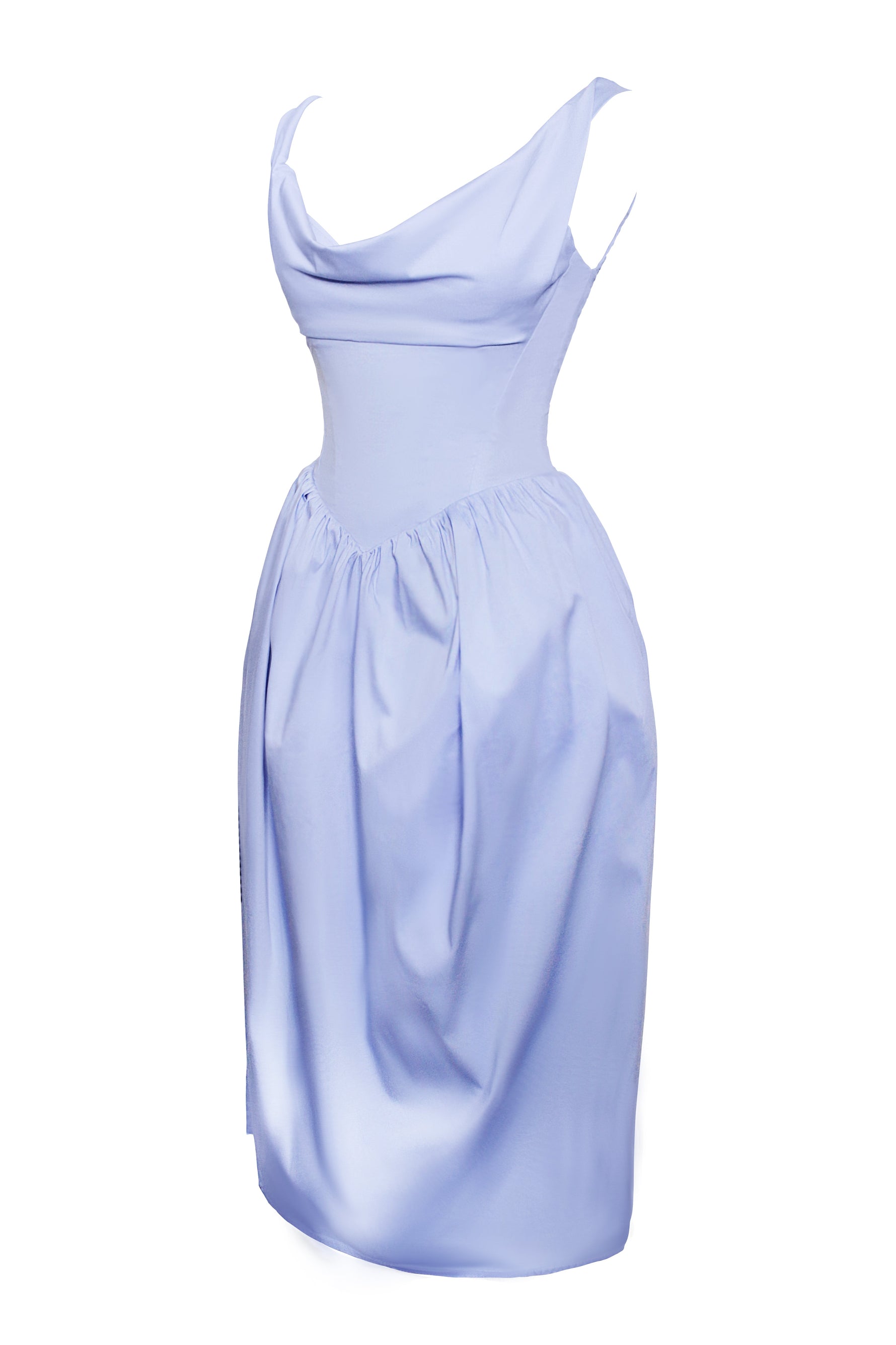 Reina Blue Drop Waist Corset Midi Dress Miss Circle