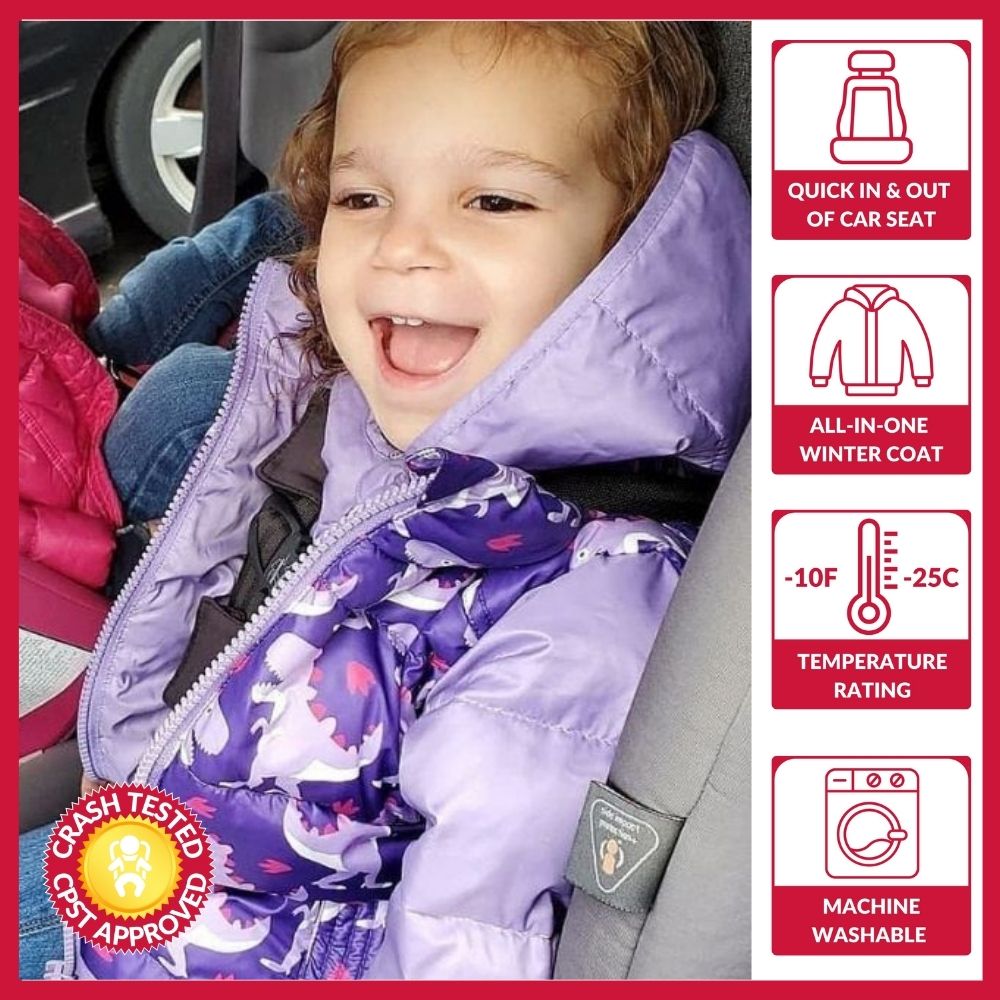Car Seat Coat | The Road Coat Vegan - Purple Raptor