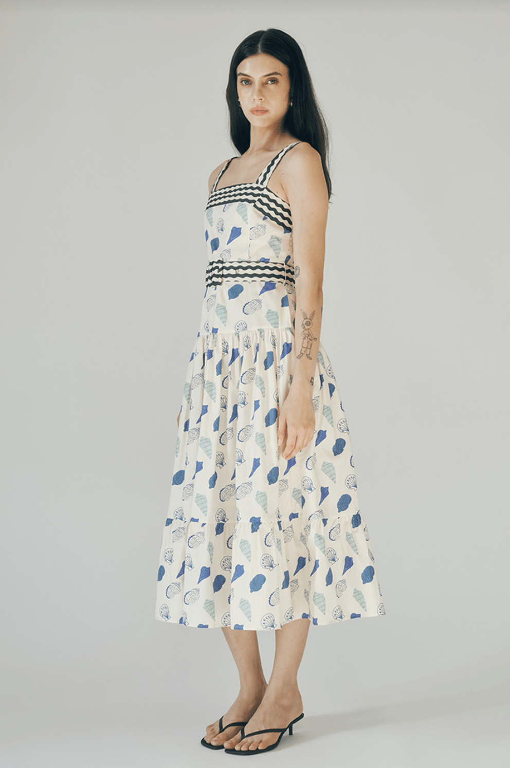 Madeline Blue shell Print Dress