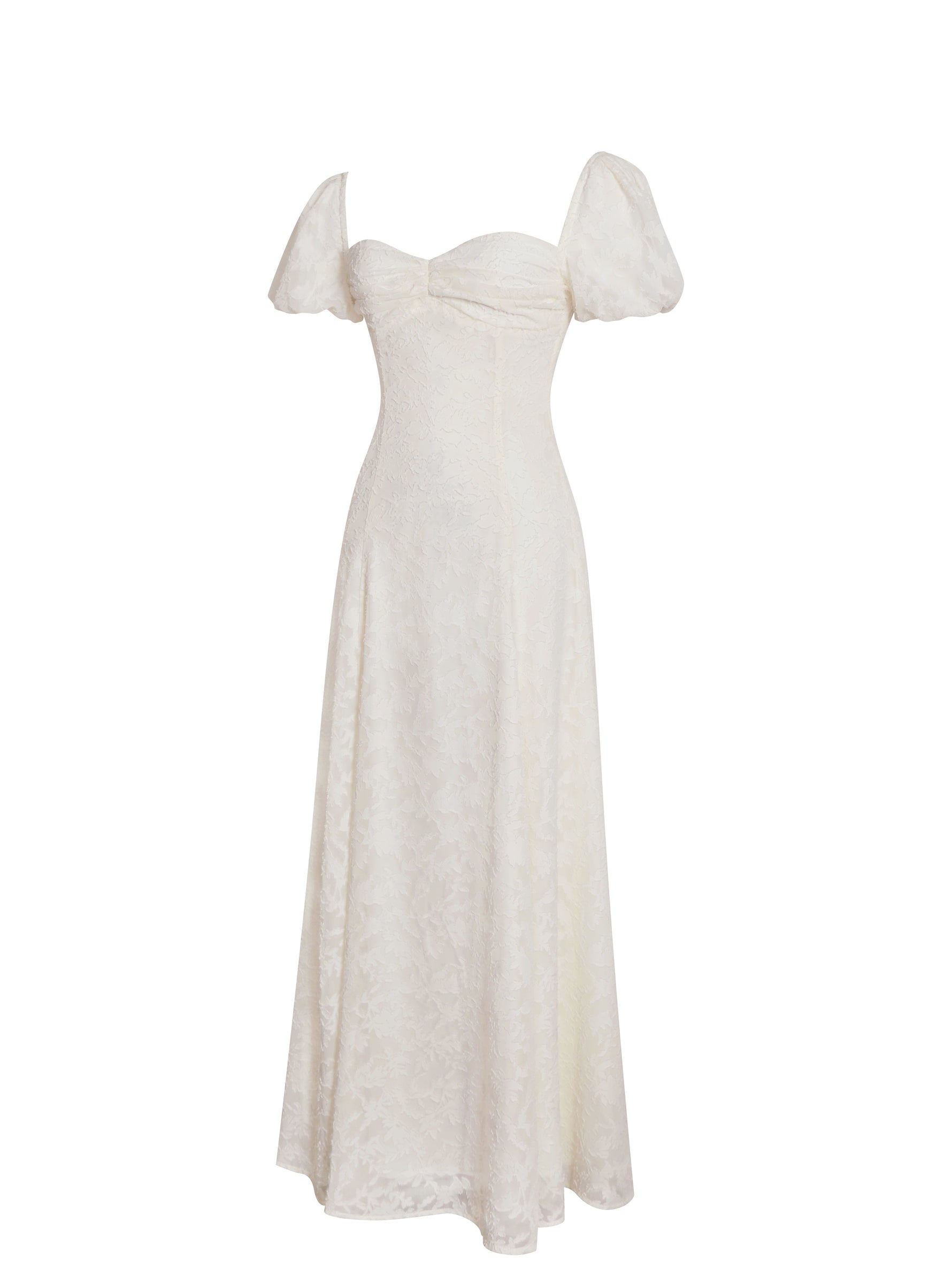 Pandora White Bubble Sleeve Backless Maxi Dress Miss Circle