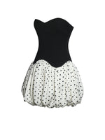 Dahliana Polka Dot Bubble Hem Corset Mini Dress Miss Circle