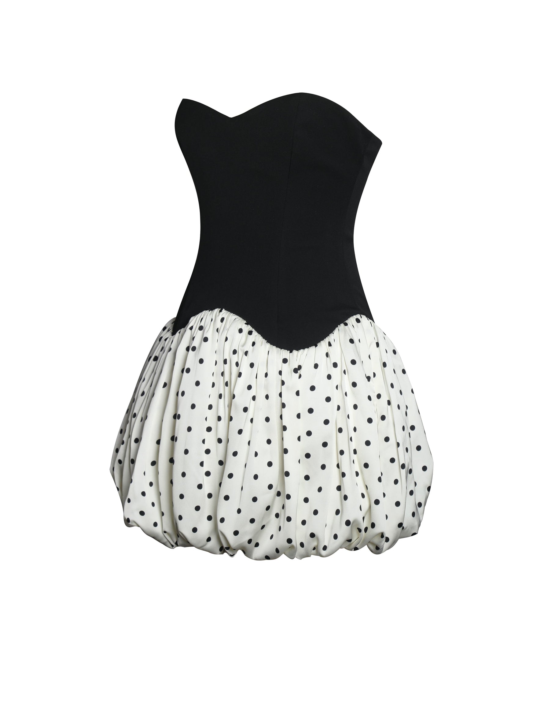 Dahliana Polka Dot Bubble Hem Corset Mini Dress Miss Circle